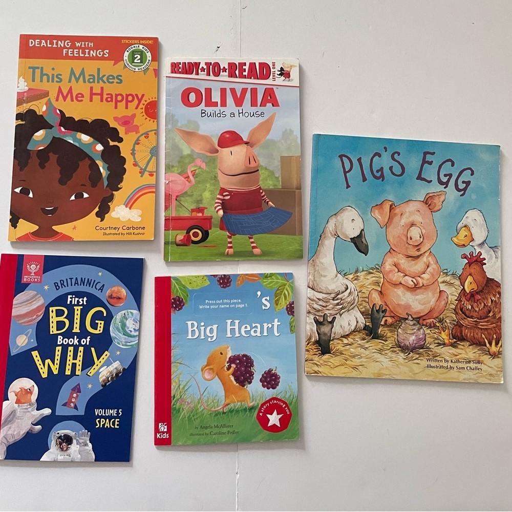 Bundle of 5 Children's Story Books- OLIVIA Builds a House/ This Makes Me Happy..